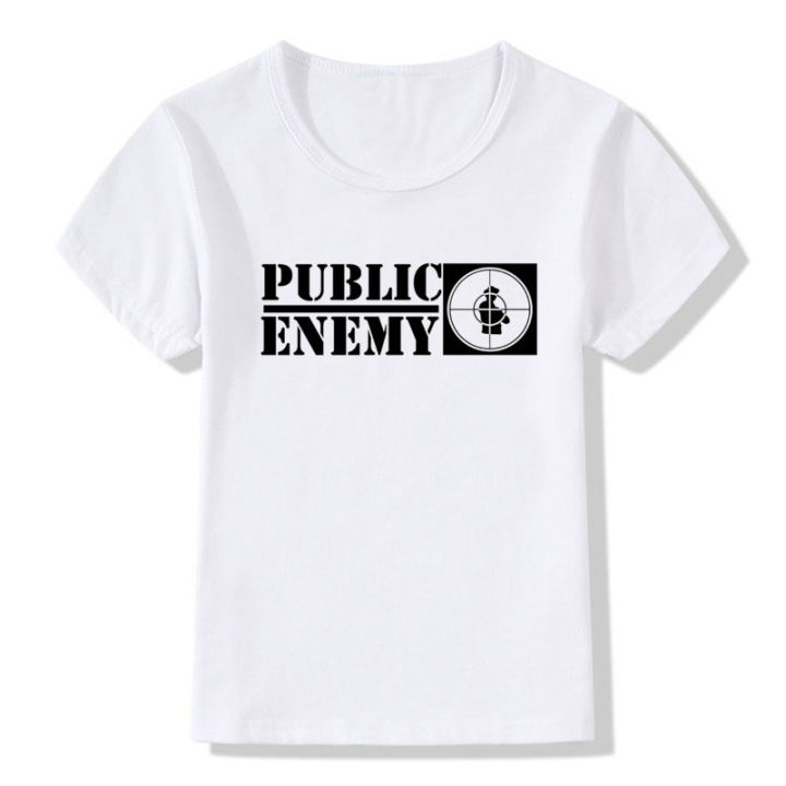 Boys Girls US Rap Team Public Enemy T-shirt Summer Children Rock T shirt Kids Cool Tops Tee Baby Clothes,HKP628