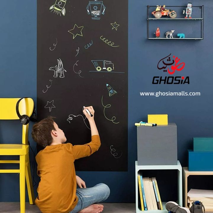 Removable Peel & Stick Blackboard Chalkboard Wall Sticker Adhesive Paper Blackboard Wallpaper With Free Chalks