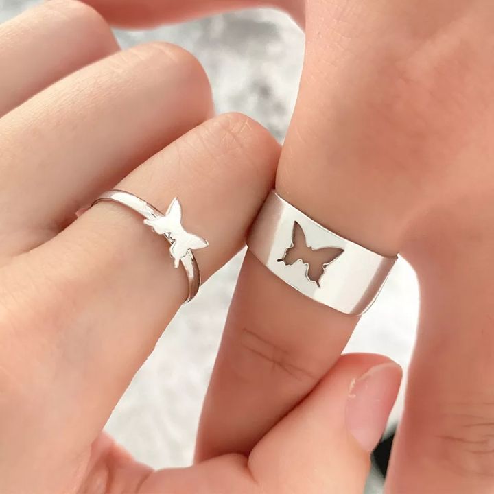 Trendy%20Butterfly%20Rings%20for%20women%20and%20girls%20Zinc%20Alloy%20Metallic%20Couple%20Engagement%20Rings%20-%20Image%205