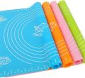 Non-Stick Silicone Baking Mat With Measurements Heat Resistant Cookie Sheet Non Slip Thickening Flour Rolling Scale Roti Mat For Kneading Dough Pad, Pastry Rolling, Pizza Making Oven Bakeware Liner For Kitchen. 