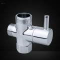 3 Way T Shape Adapter Diverter ,Shower Head Connector ,Brass Faucet Water Tap for Bathroom Home Hand Showe,r Angle Vae Hose Accessories. 