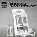 WBM Smart Rechargeable Cell, 2Pcs AA Cell Battery Built-in USB Port No Need of Any Charger – 2400mah.. 