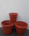 6/Pcs. - Plastic Pots for Cactus Flower Plants 4.7x4.4 inches G-104- Brown. 