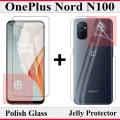 OnePlus Nord N100 Tempered Glass Screen Protector Polish Glass + Back Jelly Protector Clear Soft Film Protection Hydrogel For OnePlus Nord N100. 