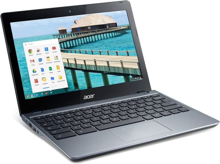 Acer C720-2844 Chromebook (Windows 10, Intel Celeron 2955U 1.4 GHz, 11.6" LED-lit Screen, Storage: 128 GB M.2 SSD, RAM: 2 GB), Grey