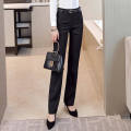 Women's Trousers Professional Dress Pants Straight Mid-waist Work Trousers Black Suit Overalls Work Clothes Pants Suit Trousers. 
