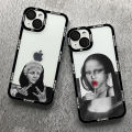TAHANgTA New style  New style Great Art Aesthetic David Mona Lisa Clear Phone Case For iPhone 15 14 13 12 11 Pro Max Mini XS X XR SE 2020 7 8 Plus Soft Cover. 