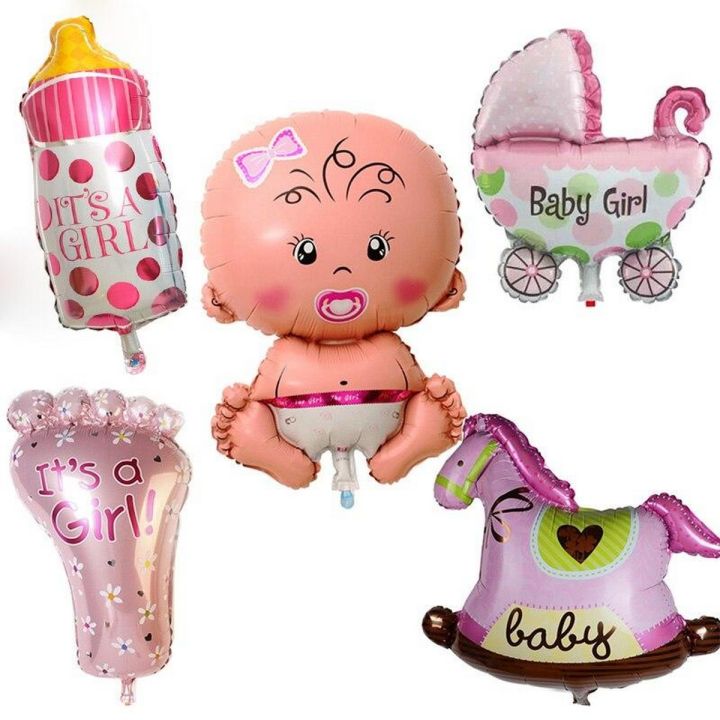 Girl Baby Shower Foil Balloons Set For Baby Shower Balloons Decoration -  Baby Girl Foil Balloons in Different Characters For Welcome Baby Girl