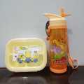 Frozen Sofia Ben Ten  Minions  Double Layer Kids School Lunch Box with Spoon And Water Bottle 600 ml. 