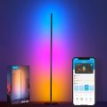 Govee RGBIC Floor Lamp, LED Corner Lamp Works with Alexa, Smart Modern Floor Lamp with Music Sync and 16 Million DIY Colors, Color Changing Standing Lamp for Christmas Bedroom Living Room Black. 