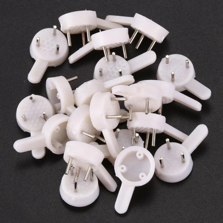 20 Stk Kunststoff Bilderrahmen Haken Kleiderbuegel 3-Pin Klein Weiss
