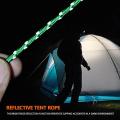 FG Outdoor 4mm Reflective Camping Tarp Tent Rope Runners Velarium Guy Line Cord Wind Rope 10M for Camping Tent Awning Canopy #425102. 