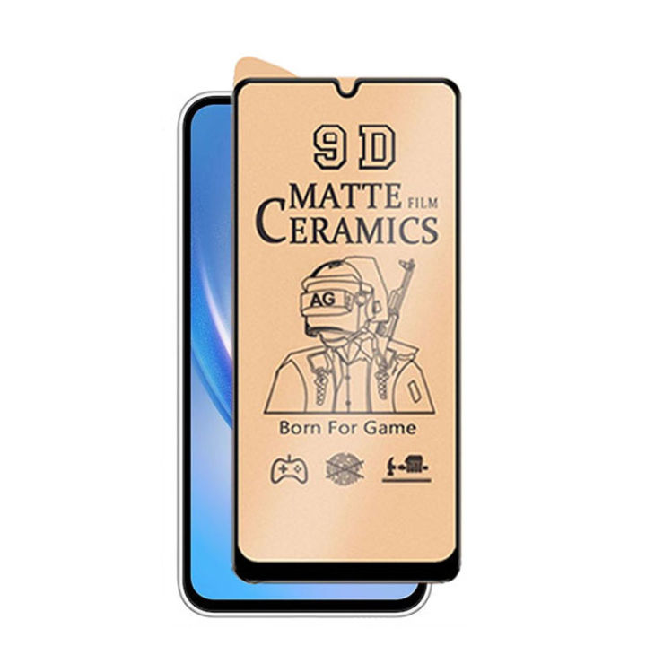 BROTECT Samsung Galaxy A24 4G Ceramic Matte Screen Protector PUBG Gaming Tempered Glass Black Edge Borders Unbreakable 9D 21D 100D 111D For samsung a24 - Transparent