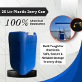 Plastic Jerry Can" "Water Bottle" | 25 Liter | Premium Quality Water Can | White Food-Grade & Blue Heavy-Duty Chemical-Resistant HDPE Container | Secure Cap for Safe Water, Milk, Oil & Industrial Liquid Storage and Transport. 