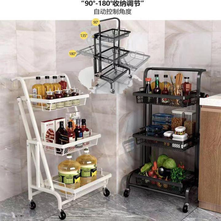 Multi-Purpose Convertible Trolley Rack / 3 Tier Storage Rack For Kitchen