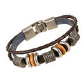 Cross-border hot-selling jewelry, simple hand-beaded multi-layer leather bracelets, European and American fashion popular men's bracelets, bracelets, and bracelets. 
