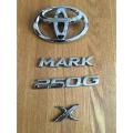 Toyota Mark X 250G Emblem Set In Metal. 