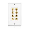 8 Posts Speaker Wall Plate Home Theater Wall Plate Audio Panel for 4 Speakers. 