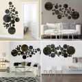 3D Mirror Wall Decor, Round Acrylic Mirror, 3D Wall Decor Peel and Stick Wall Stickers for Living Room Bedroom Bathroom. 