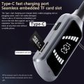 （New）Porui LED Diplay Wirele Bluetooth 5.3 Headphone Neck Hanging Magnetic Headet Memory Collar Aborption Earphone Cable port In Ear Earphone with Mic. 