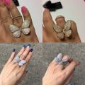 Real Gold Plated Flying Butterfly Finger Ring Moving Wings Butterfly Ring For Girls. 
