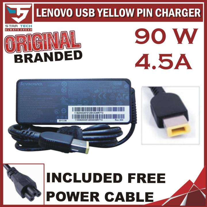 Original Lenovo 4.5A 90W 20V Laptop Charger with USB Pin With  Power Cable