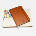 A5 Square Grid Journal, 120 gram/sm Ultra Thick Pages, 5mm Square Grid Layout, Premium Vegan Leather Hard Cover, 160 pages, Pocked in the back, Elastic Enclosure, 100% Recycled Ivory Color Pages. 