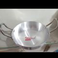 8.2 inch (20.82 cm)  Silver Karahi (Almonium) ( Metal polish) cooking Kitchen ware (Pot) (Pateli). 