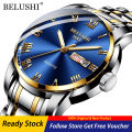 2022 BELUSHI Original Men Watches Top Brand Luxury Men Watches Luminous Waterproof Stainless Steel Quartz Watches Men Date Calendar Business Wrist Watches. 