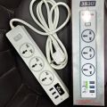 power cable extension with 3 socket and 3 usb port high speed cooper wire. 