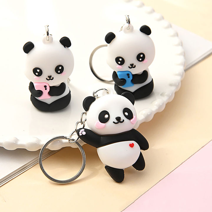 2023 New Novelties Lovely Cartoon Panda Key Chains Pendant Lovers Car Bag Key Chain Chain Fashion Jewelry Valentine Day Gift Cherry Super Store