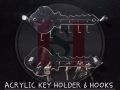 Acrylic Key Shaped Key Ring Holder 6 Holes. 
