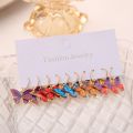 5Pairs/Set Beauty Colorful Butterfly Earrings Acrylic Earings Girl Female Accessories. 