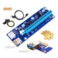 【3C VictoryEagle Store】PCI-E PCIE Riser 009 Express 1X 4x 8x 16x Extender Gold USB Riser 009S GPU Dual 6Pin Adapter Card SATA 15pin for BTC Miner. 