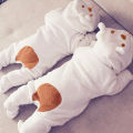 Cute BABY Newborn Baby Boy Girl Clothes Long Sleeve Hoddies Bear Zipper Baby Romper Clothes Autumn Winter Wear 0-18M. 