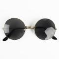 Retro Round Polarized Sunglasses Men Brand Designer Sun Glasses Vintage Women Alloy Metal Frame Black Lens Eyewear. 