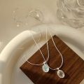 BF CLUB 925 Sterling Silver Necklace For Women MoonStone Simple Engagement Fine Jewelry Wedding Party Birthday Gift. 