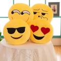 Yellow Emoji Cotton Filled Pillow Soft Plush Cushion for Home Decor. 