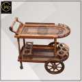 WOODEN GOLD-Tea Trolley D SHAPE Style-Handcrafted Rosewood Tea Trolley with Vintage Charm, Premium Quality. 