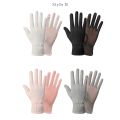 Fashion Women Gloves Summer Ladies Anti-UV Sunscreen Ice Silk Thin Gloves Mesh Breathable Can Be Opened Fingertip Driving Gloves. 