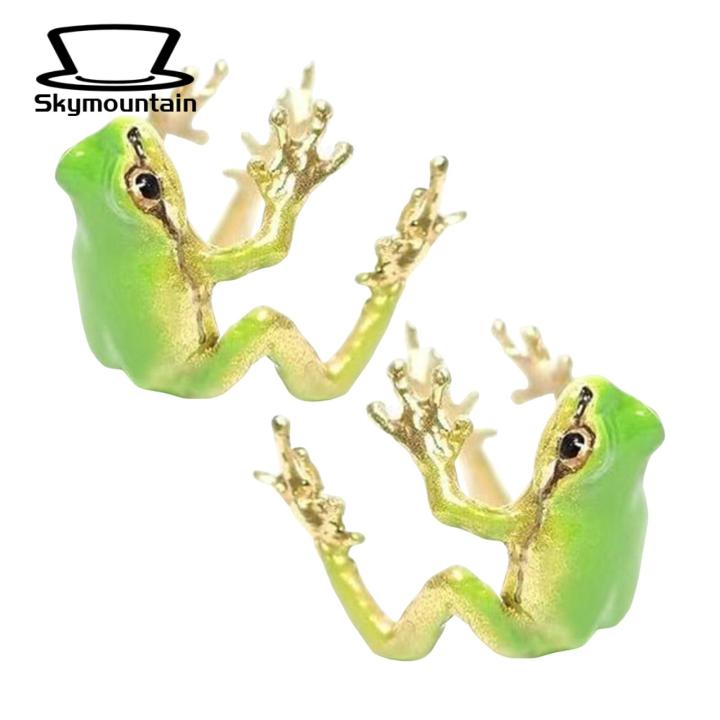 Animal Ear Cuffs Tree Frog Ear Clips Realistic Animal Shape Non-pierced Earrings for Party Events Daily Wear Electroplated Alloy Anti-slip Design Quirky Frog Ear Clip