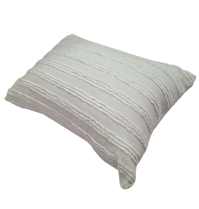 Bed%20Pillow%20Cover%20White%202%20Pcs%20Cotton%20Decorative%20Lattice%20Pattern%20Pillow%20Cushions%20Super%20Soft%2019%20x%2029%20Inch%20-%20Image%203