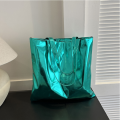 New Chic Large Handbag Women Shopping Shoulder Bag Simple PU Leather Totes Bags Shiny Casual Female Purse Girls Clutch Party Bag. 