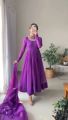 Chiffon Angrakha Purple Long Frock With Lace Dupatta Perfect For Any Special Occasion. 