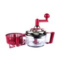Quick Onion Chopper- Hand Mixer Food Chopper, ,Manual Food Processor, Mixer Blender, Rotary Vegetable Chopper for Garlic, Salad, Salsa, Nuts Speedy Chopper with 3 Curved Stainless Steel Blades, Handheld Mincer/Mixer/Blender to Chop Fruits Onions/Nuts. 