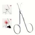Nose Hair Scissor Curved Blades Scissor Stainless Steel Safety Rounded Tip Nose Hair Trimmer Men Professional Mustache & Beard Scissors Nose Ear Eyebrow Pet Trimming Stainless Steel Scissors Safety Round Tip Design for Trimming Eyelashes Nose Facial & Ear. 