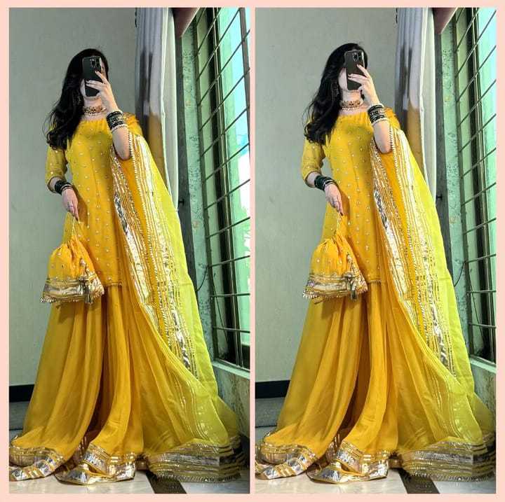 NILOFER - Yellow/Mayon dress/mayon ka jora/wedding dress for women/fancy wear/dress for mehndi/4 pcs dress/stitched