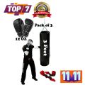 Boxing Bag with chain Boxing Gloves and Hand bandages Wraps Boxing Kit Full Set Punching Bag for Men Girls Adults Length 3 feet and 4 Feet. 