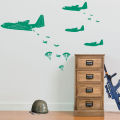 Military Helicopter Vinyl Wall Stickers Troopers Rappelling Airplane Wall Decal Decor Kids Teens Room Hot DIY Art Poster. 