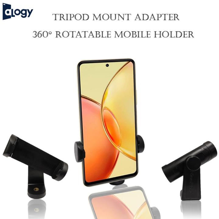 Rotatable Mobile Holder Tripod Mount Adapter Cell Phone Clipper Holder Vertical 360 Stand